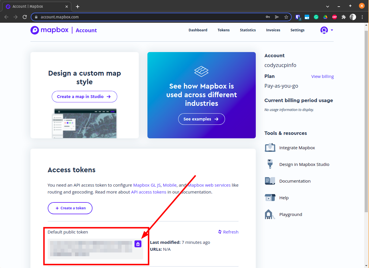 mapbox access token