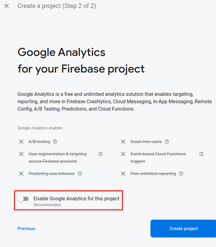 disable analytics